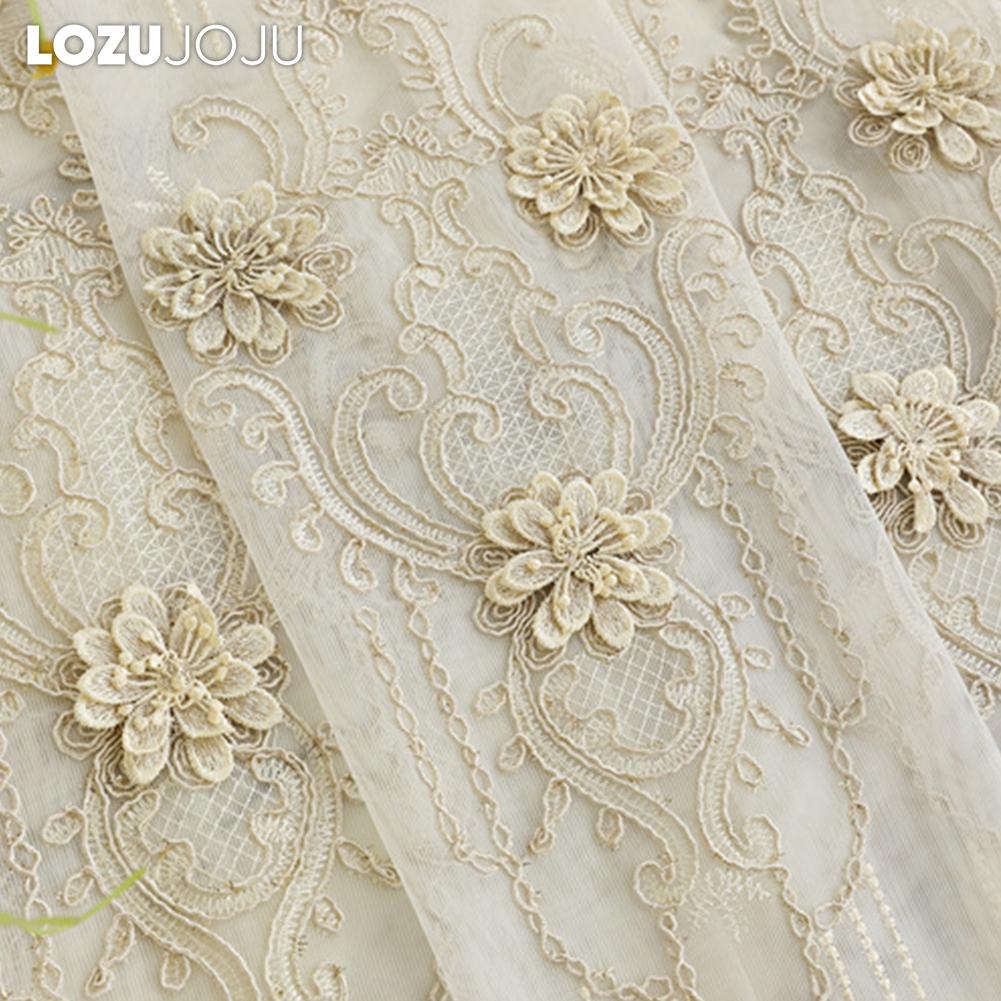 1 шт. LOZUJOJU Элегантная европейская вышитая трехмерная прозрачная штора высотой 260 см, тюль для гостиной, спальни, украшения окон, домашнего декора