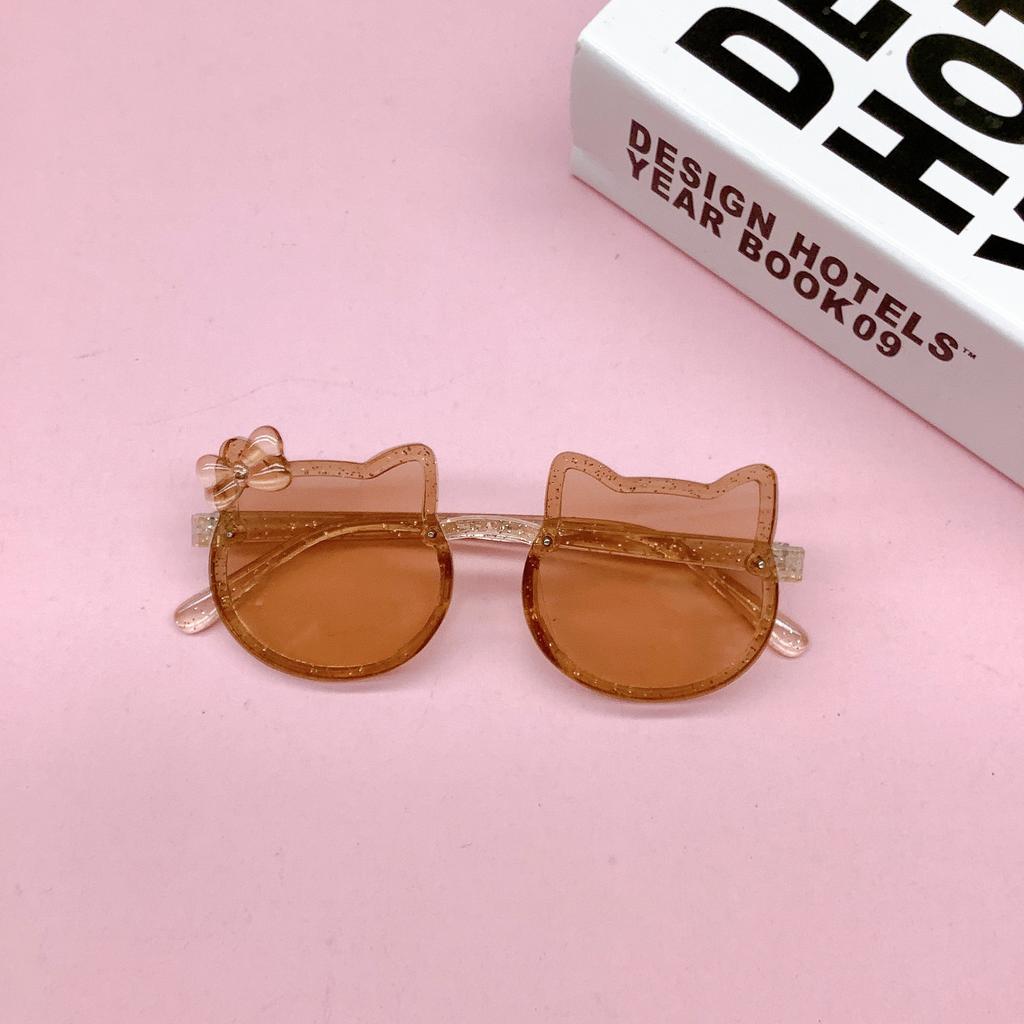 Модные детские солнцезащитные очки с бантом, милые детские солнцезащитные очки в форме кошки, модные солнцезащитные очки для девочек