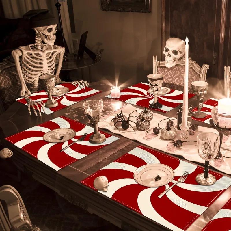 1PC Vortex Linen Meal Mat Are Durable and Suitable for Families for Holiday Dining Decoration Festive and Beautiful