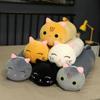 25-100 см новая гигантская мягкая плюшевая подушка для сна с длинными кудрями белая черная коричневая мягкая плюшевая игрушка для кошек для детей подарок