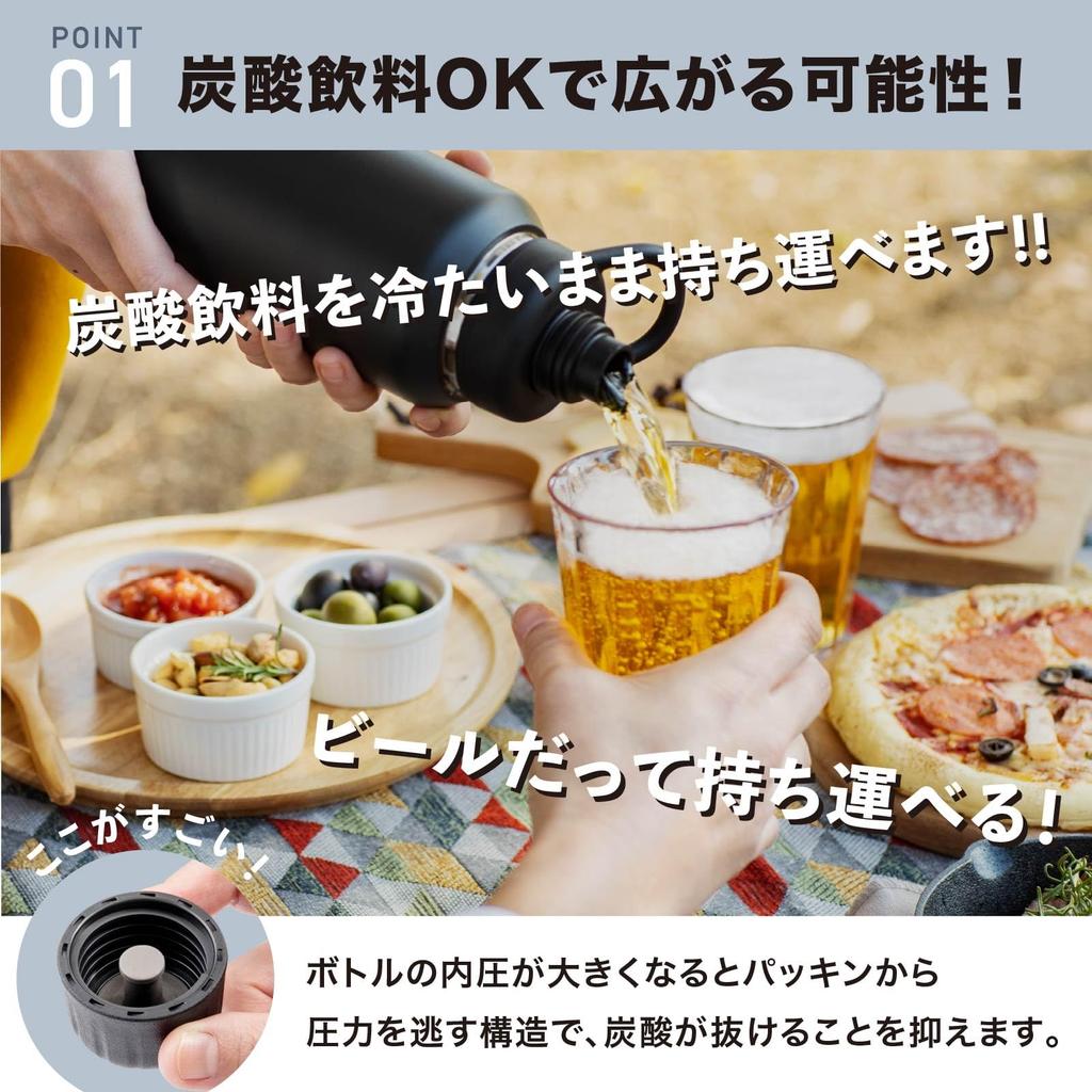 Термос Peacock, промышленная бутылка для воды Peacock, газированная, бежевая, 1 л, для холодного хранения, прямого питья, спортивный термос с ручкой, Калифорния (Павлин)