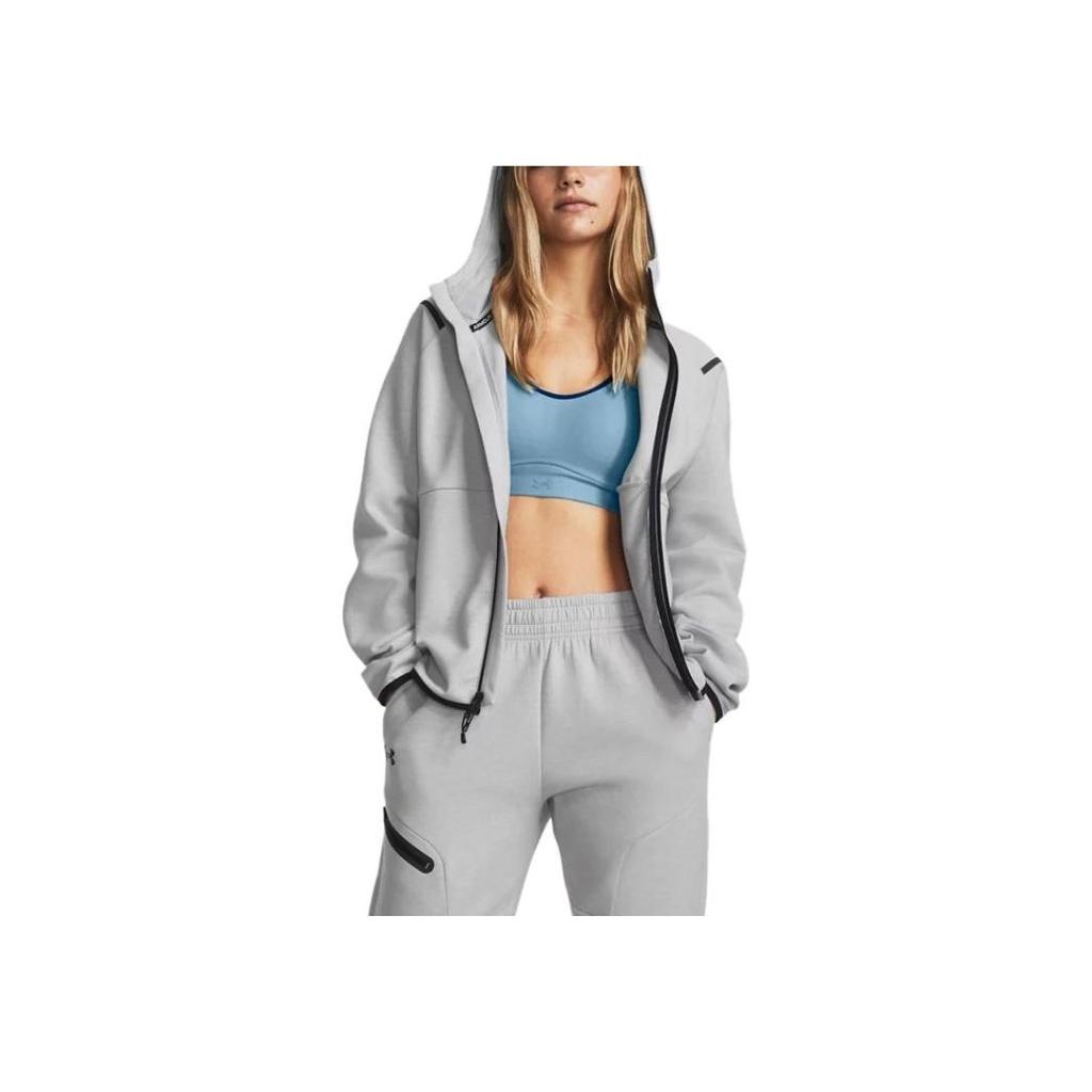 Under Armour Спортивная куртка на молнии с капюшоном и принтом, женские топы, серая 1379842-011