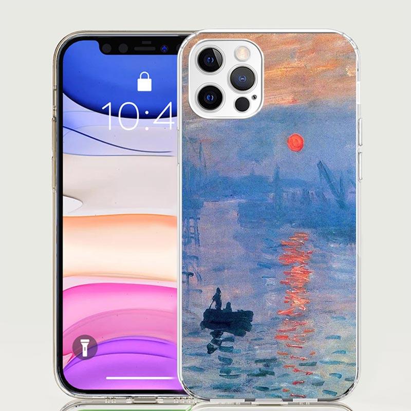 Claude Monet Garden Lotus Bridge Case Phone Cover for Apple iphone 16 15 14 13 12 Mini 11 Pro Max 16E X XS XR 7 Plus 8 + SE 2020