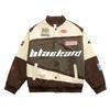 Autumn and Winter New American Retro Hip-hop Y2K Loose Men and Women Thin Baseball Clothing Street Racing Clothing  Jacket