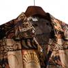 Men's Summer Personalized Short Sleeve Printed Casual Shirt Lapel Casual Tops