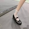 Inner Height Increase Bow Ballet Single Shoes Women's 2025 New Flat Bottom Shallow Mouth Word Belt Mary Jane Shoes Women