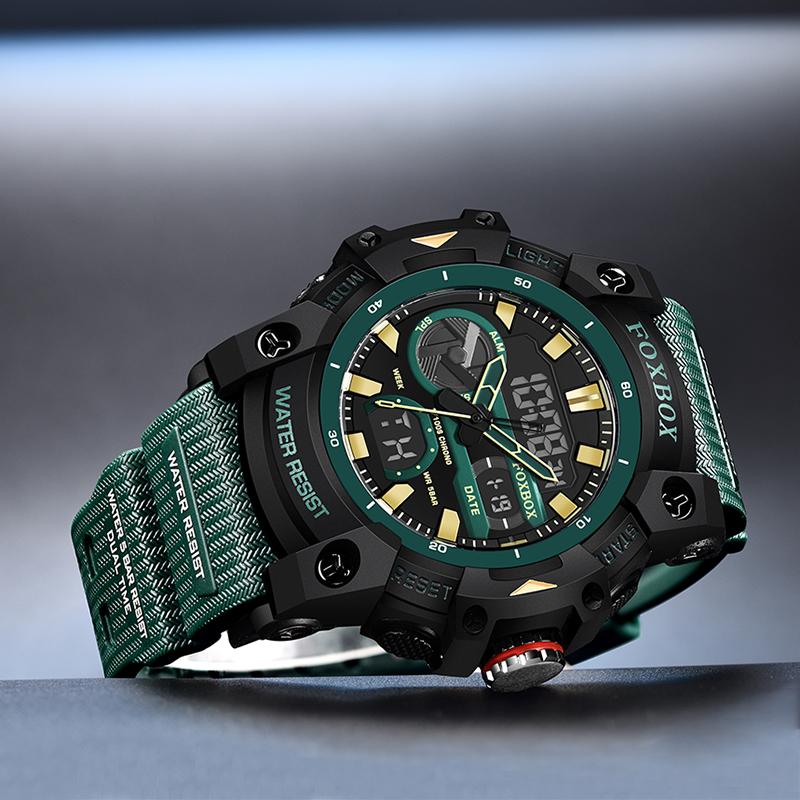 LIGE новые цифровые часы лучший бренд класса люкс в стиле милитари мужские часы с ночником водонепроницаемые кварцевые часы с двойным дисплеем