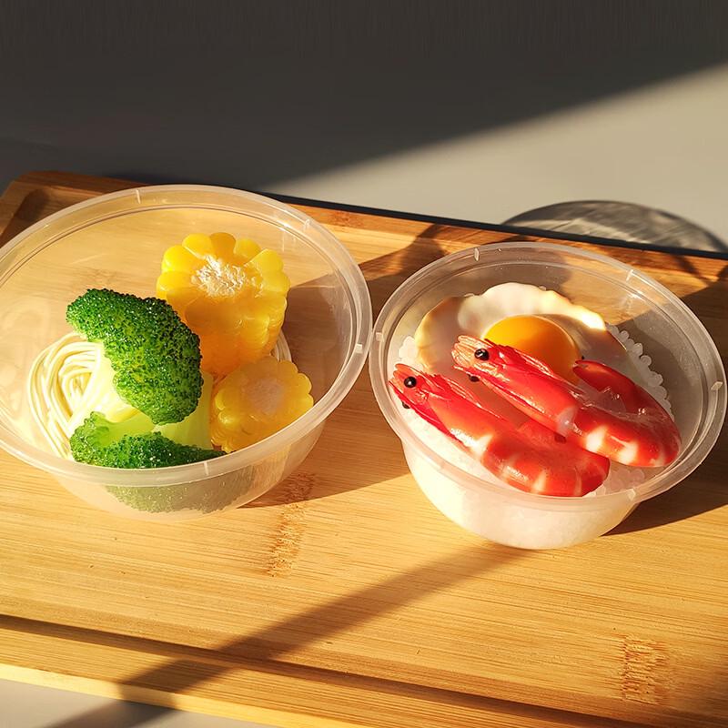 Handun Disposable Round Takeaway Bowls with Lids