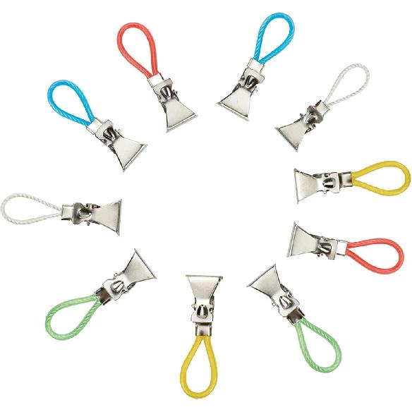 Woogim 10PCS Metal Hanging Towels Clip with Hanging Loop Kitchen Towels Clips Tea Towel Storage Clips for Home Kitchen Bathroom
