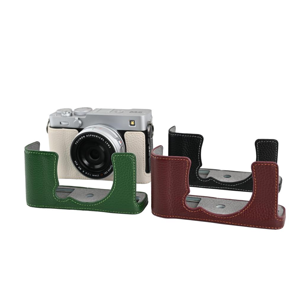SIUTATDSH Camera Case, Silver-Tone Leather, for Fujifilm X-E5, Shockproof, Portable, Tripod Mountable, and Battery Replacement Included (Green)
