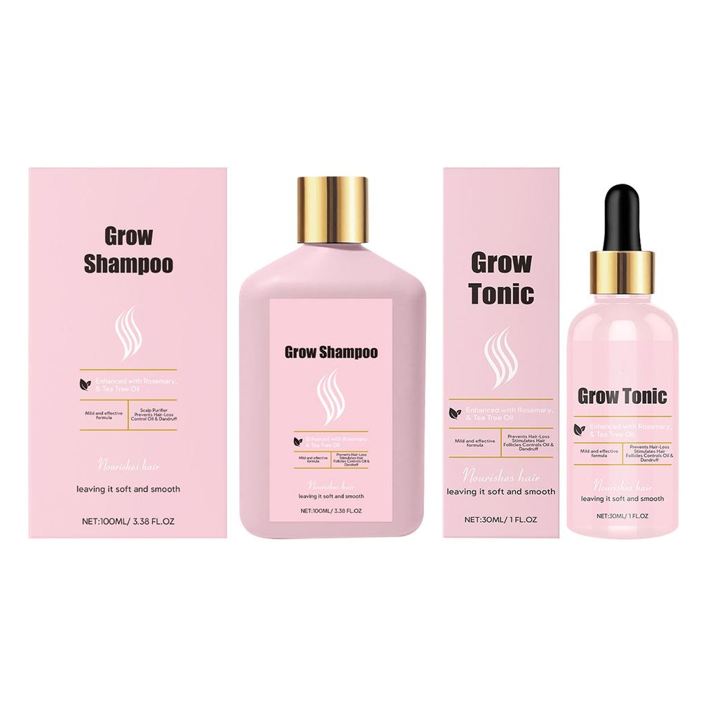 Питательный набор для ухода за волосами Шампунь + Сыворотка для роста волос Уменьшает выпадение волос и стимулирует рост волос Питательный набор для кожи головы 100 мл + 30 мл