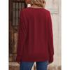 Women's Autumn Winter Solid Color V-neck Loose Long Sleeved T-shirt Button Top Blouses & Shirts