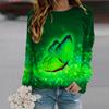 Fall Autumn Women'S Fashion O Neck Long Sleeve T-Shirt Loose Clothes Blue Butterfly Print T Shirt For Girls Street