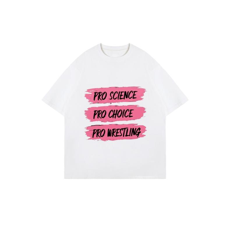 Футболка оверсайз черная с принтом Pro Science Pro Choice Pro Wrestling Повседневная одежда для женщин