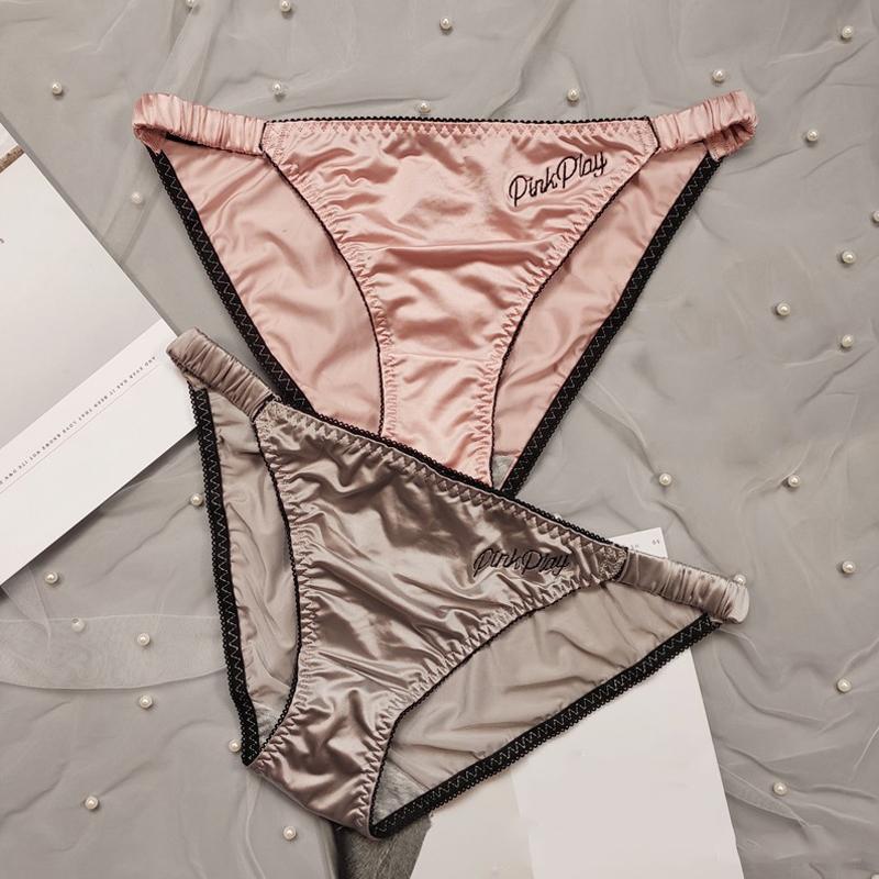1 шт., эластичное нижнее белье из ледяного шелка с низкой талией, однотонные бесшовные сексуальные трусики, женские дышащие трусы