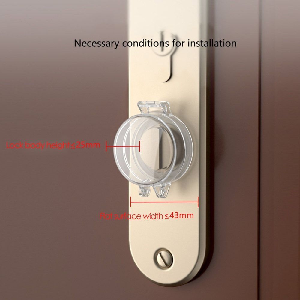 Transparent Door Deadbolt Lock Kids Protection Baby Safety Lock Cover Door Knob Cover  Home