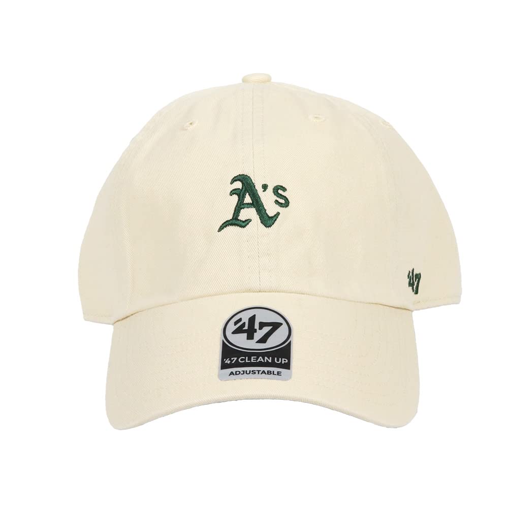 Кепка 47 Brand MLB Мини-логотип Низкая кепка Clean Up Base Runner Oakland Athletics Натуральный кремовый BSRNR18GWS Женская Мужская