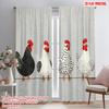 2pcs,2D Plane Printing Creative Curtains Polka Dot Hens(1) Versatile Polyester Fabric (without Rod) Home Decor Ldeal for Living