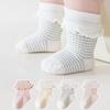 Autumn Winter Lace Princess Children Stripe Socks Newborn Mid Length Socks Cotton Cute Girls Baby Clothes Accessories 0-3 Years Old