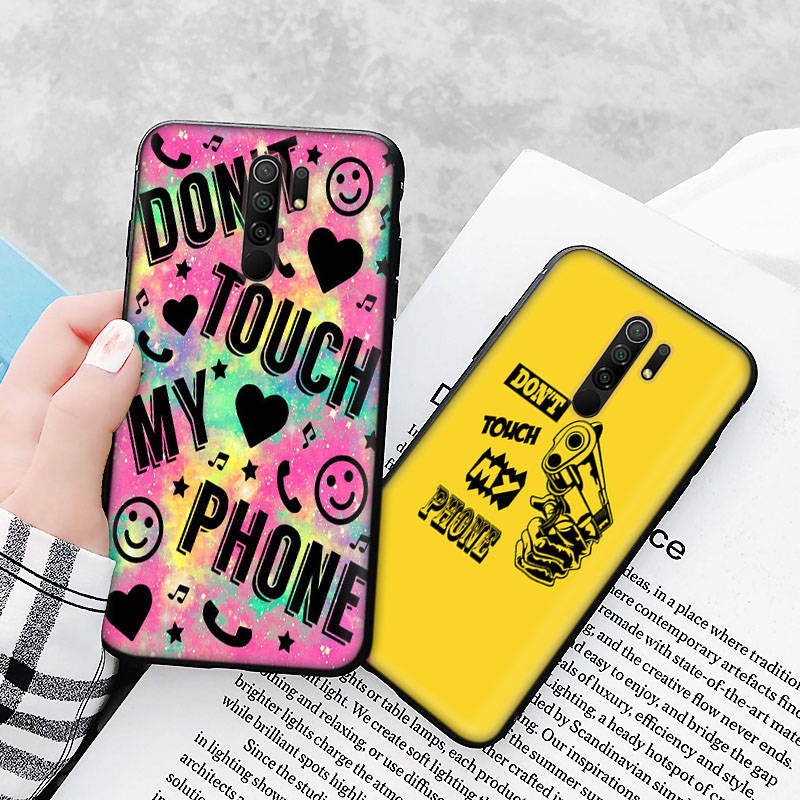 Черный чехол для Xiaomi Redmi 13C Note 9 iPhone XR 7 8 14 15 11 12 13 X XS Pro Max Samsung A25 S23 S24 FE Ultra Plus Don't Touch My Phone