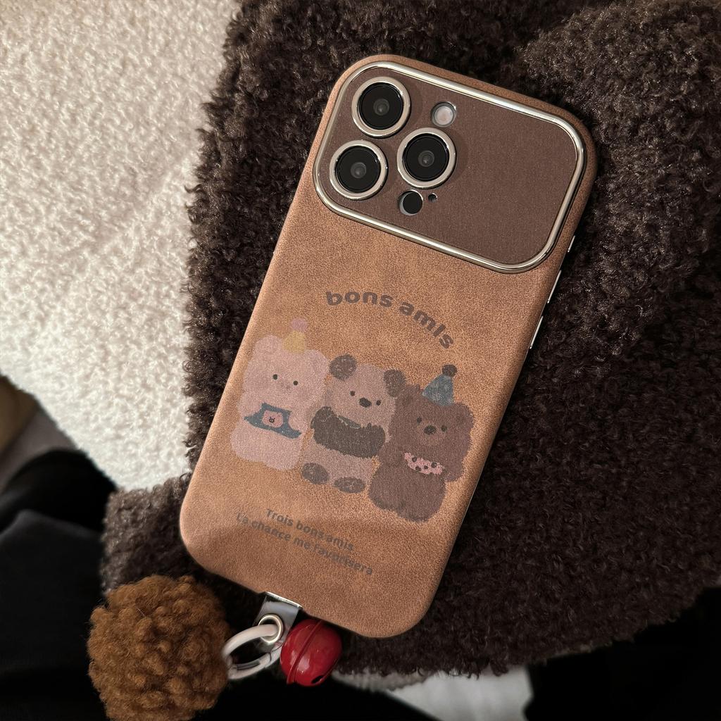 Autumn and Winter Cartoon Animals for IPhone16 Mobile Phone Case for Apple 15promax Suede 14 Hair Ball Rope 17