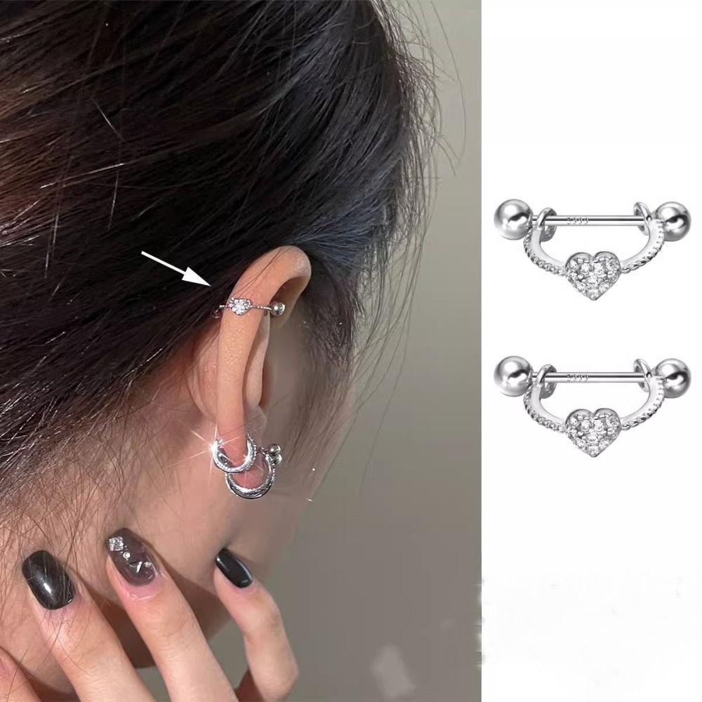 Ювелирные изделия для пирсинга Серьги для пирсинга Серьги серебряного цвета Хрящевая спираль Серьги с винтом Серьги CZ