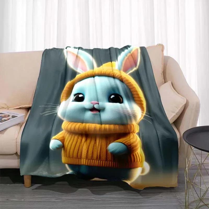 3D Мультяшный узор с кроликом печатное одеяло для гостиной спальни домашнего декора детской комнаты одеяло на кровать пикниковые одеяла Роскошное