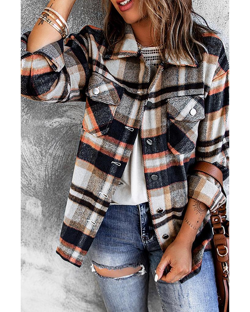 Azura Exchange Куртка с клетчатым принтом и карманами