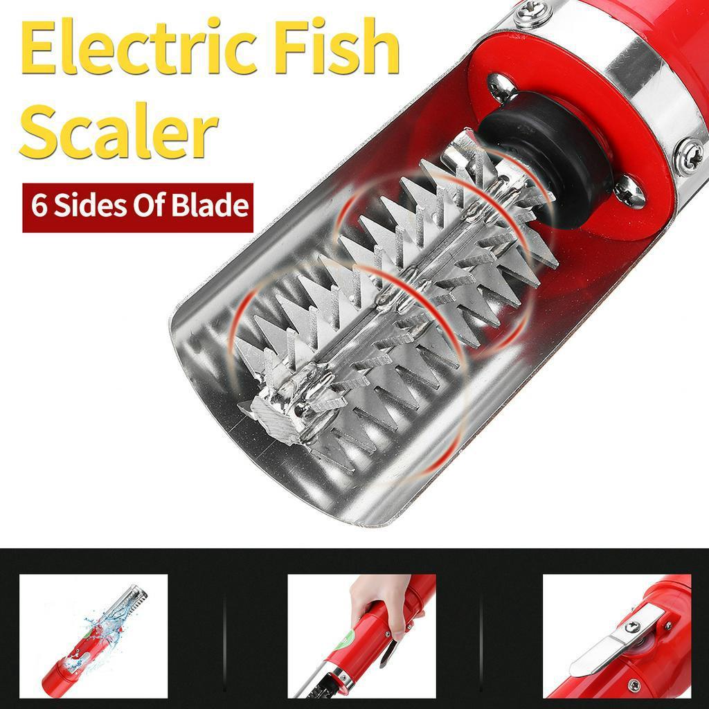 196W Charging Portable Electric Fish Scaler Fishing Scalers Clean Fish Remover Cleaner Descaler Scraper Seafood Tool 27.6* 5.5*5cm