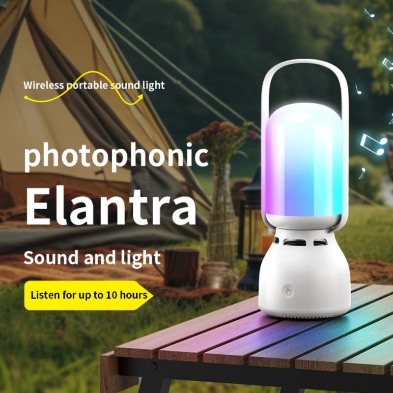 Портативная Bluetooth-совместимая колонка Беспроводной фонарь для кемпинга на открытом воздухе Подключение Звуковая панель Цветная атмосферообразующая подсветка