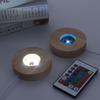 Gift for Crystal Ball Home Decor Color Changing LED Lights Wooden Lighted Base Stand Display Base