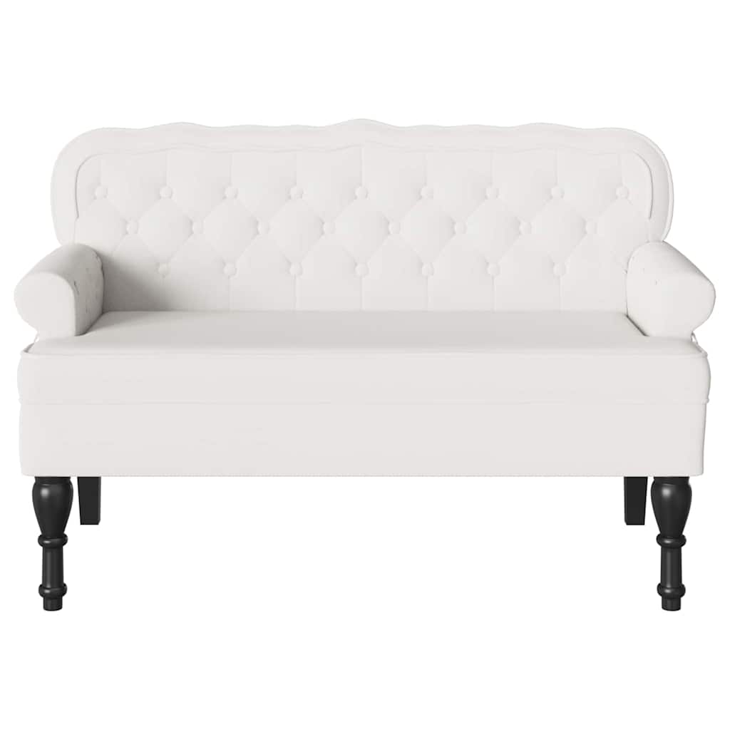 Chesterfield Bench White 119.5 x 64.5 x 75 cm Faux Leather