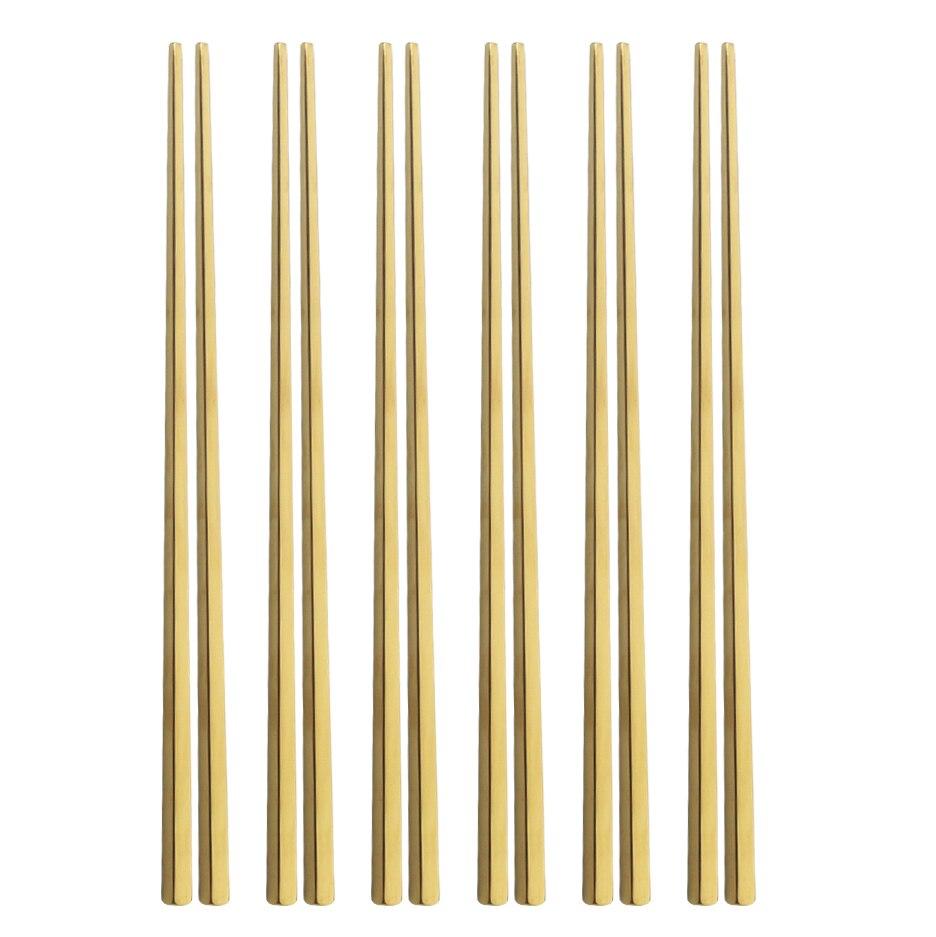 Black Gold Stainless Steel Chinese Chopsticks Non-Slip Reusable Metal Chopstick for Home Food Sticks Tableware Kitchen Tool