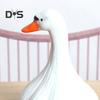 Garlic Duck Resin Figurine Cartoon White Duck Statue Animal Sculpture Home Office Bookshelf Desktop Decoration Ornament