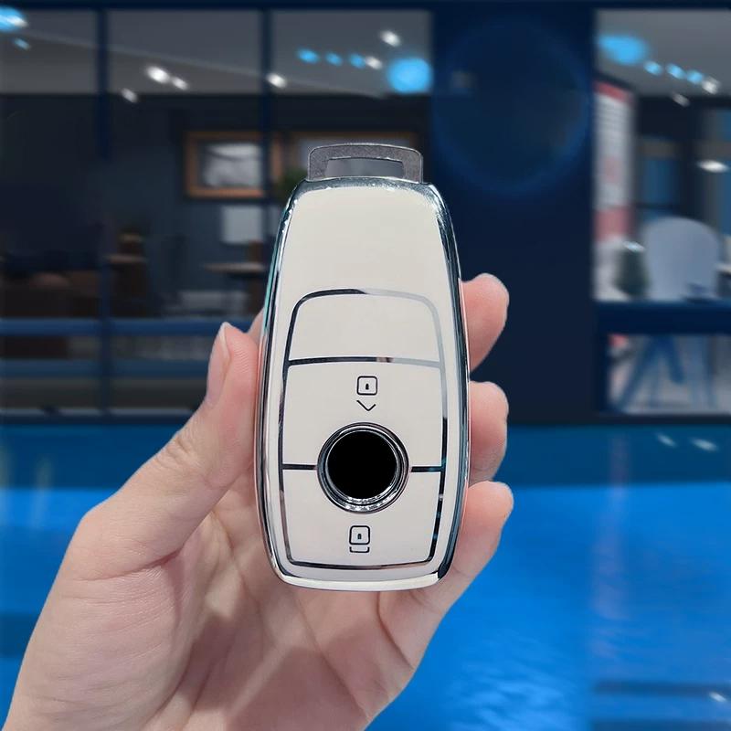 Автомобильный чехол-брелок Защитный чехол для ключа автомобиля из ТПУ и кожи для Mercedes Benz E200 E400 E63 W213 S550 S560 C260 A200 E C S Glc Класса
