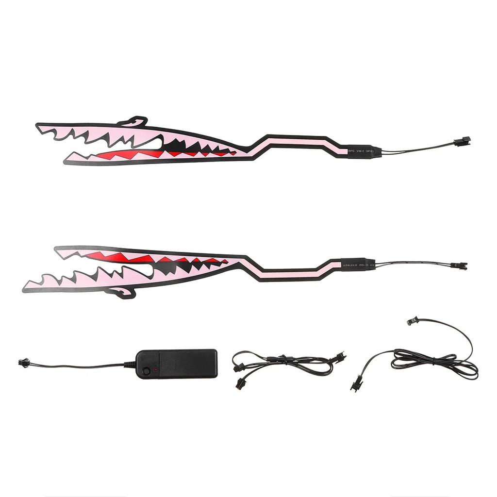 2 в 1 2 шт. светодиодная полоса для мотоциклетного шлема в стиле акулы, светящаяся ночью модифицированная наклейка