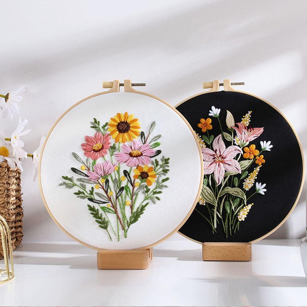 Needle Punch Embroidery Stitch Practice Kit Embroidery Hoop DIY Embroidery Kits For Beginners