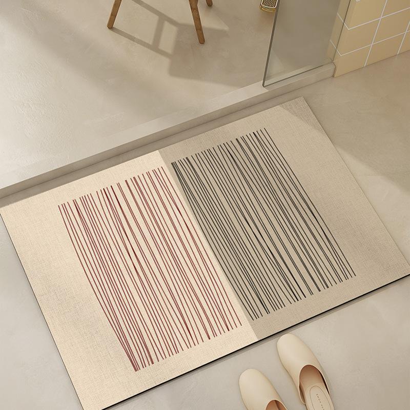 Противоскользящий коврик для ванной в скандинавском стиле, впитывающий коврик для двери туалета, износостойкий коврик из диатомовой грязи