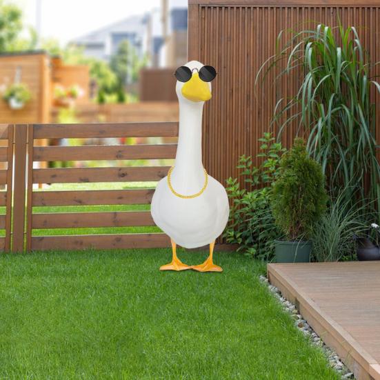 1 комплект нарядов для газонного гуся, ожерелье со стразами в стиле хип-хоп, винтажные солнцезащитные очки, украшение для статуи гуся на открытом воздухе, украшения для одежды, аксессуары
