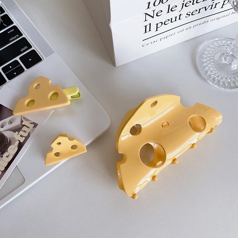 Забавная заколка для сыра, креативная пластина, заколка для волос в форме акулы, когти для волос для девочек, треугольная полая заколка для волос, украшение для волос