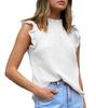 Новая весенне-летняя женская одежда однотонный топ без рукавов с вставками модный повседневный шифоновый жилет-футболка
