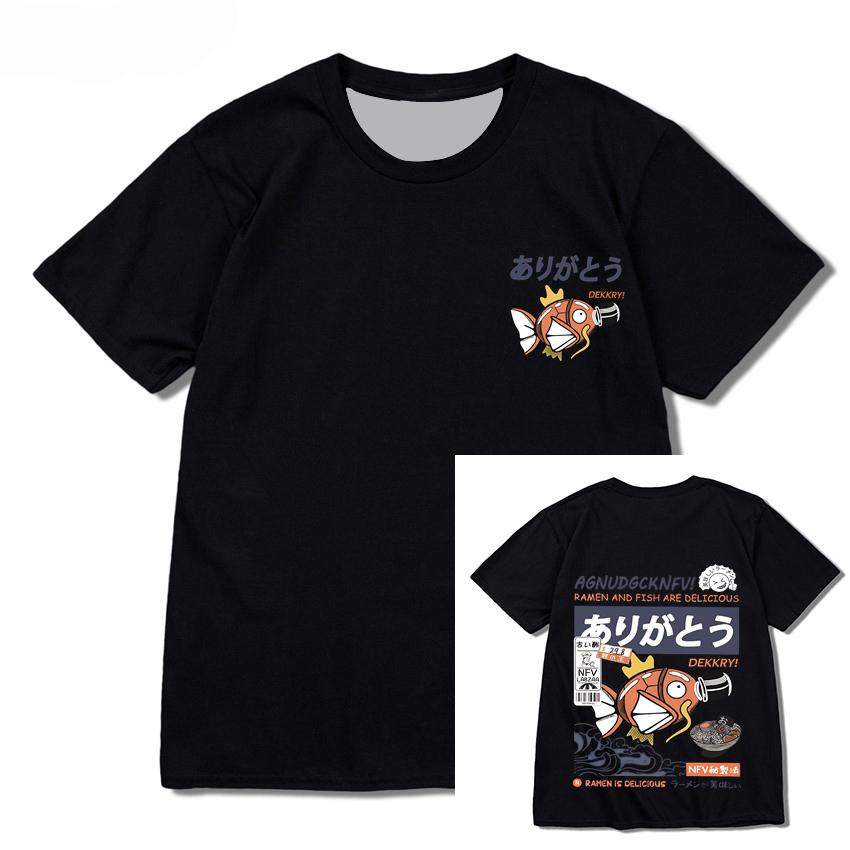 Japanese Style Ramen And Fish Are Delicious Fun D Print Mens Tshirt Hip Hop Casual Comfortable Tees Unisex Kids O Neck Tops