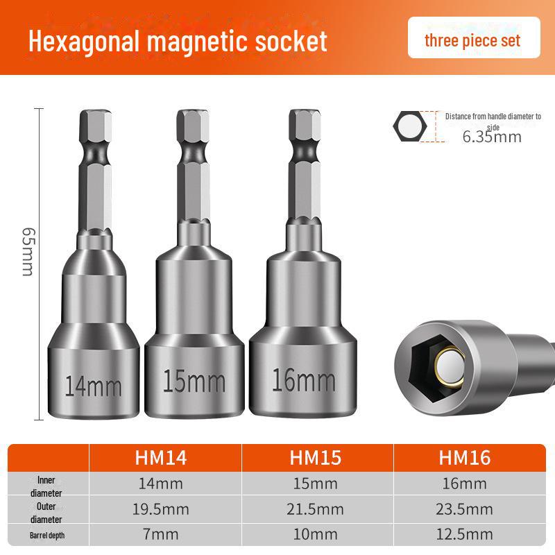 Набор инструментов: магнитная дрель с шестигранной головкой 8 мм и гаечный ключ