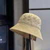Рыбацкая шляпа в корейском стиле для женщин, визуально уменьшает лицо, дышащая и универсальная для лета, шляпа для защиты от солнца2026Новая ажурная шляпа от солнца