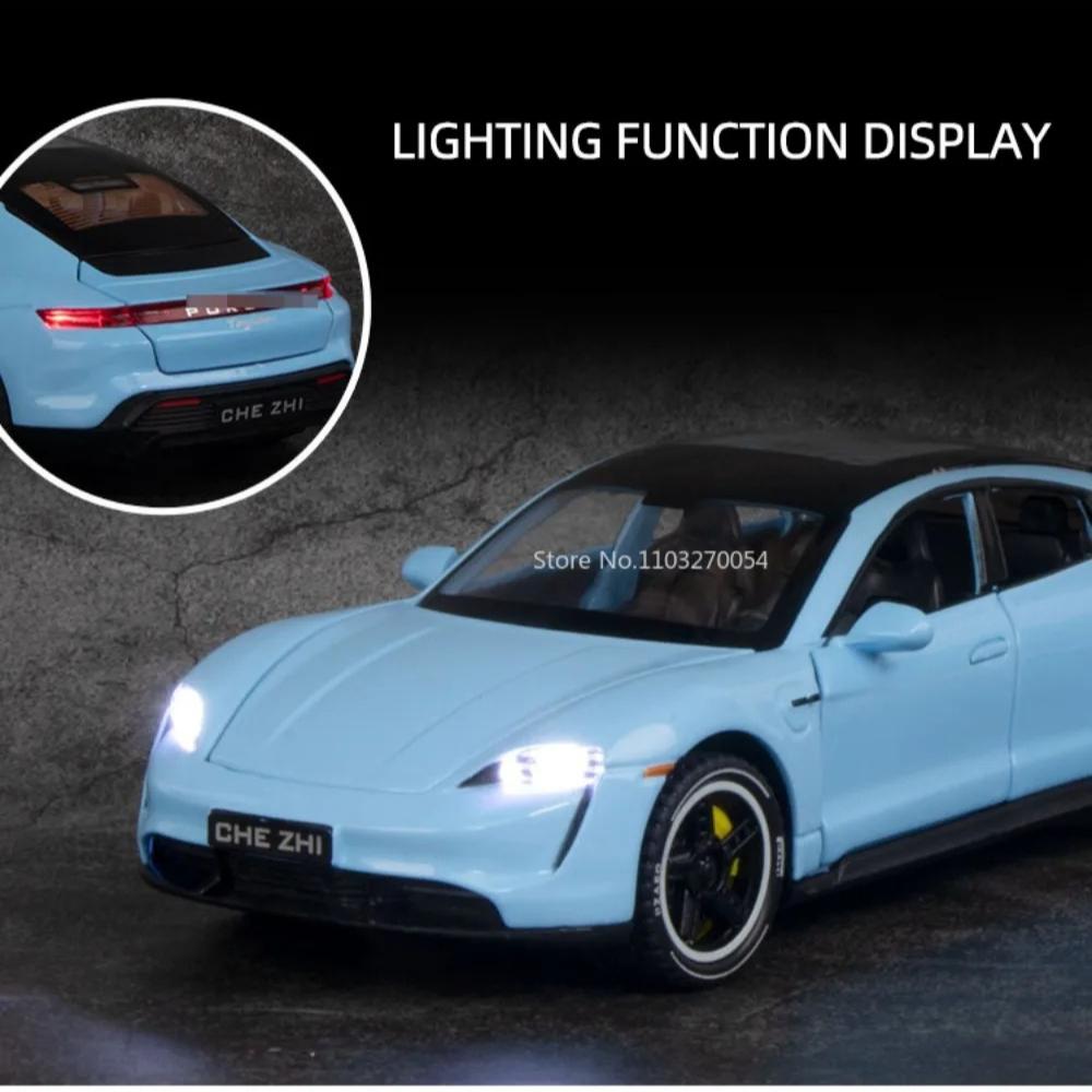 1:32 Taycan Targa 4S Alloy Sports Car Model Toy Diecast Metal Sound Light Pull Back Miniature Vehicles Boy Christmas Gifts
