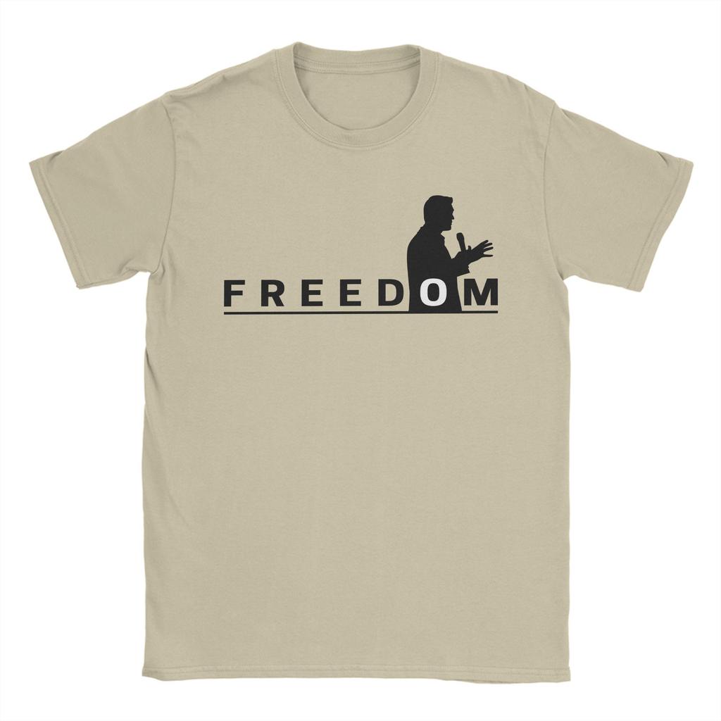 Unique FREEDOM CHARLIE KIRK T-Shirts Men Round Collar 100% Cotton T Shirts Short Sleeve Tee Shirt Printed Clothing