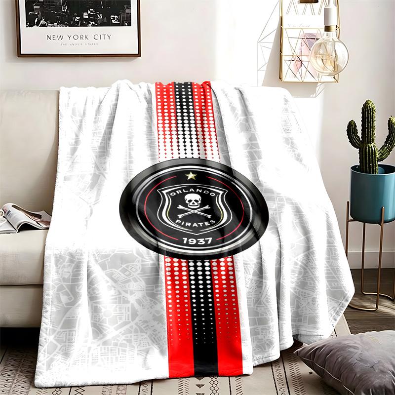 Orlando Pirates Football Club Theme Personalized Outdoor Flannel Blankets Soft And Suitable For All Seasons Perfect For Sofas Beds And Camping