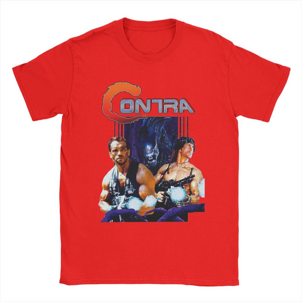 Мужская футболка Contra Movie Игра Одежда из чистого хлопка Новинка Футболка с коротким рукавом и круглым вырезом Футболка с принтом