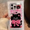 Чехол для iPhone 16 15 13 Plus Pro Max 7 14 Pro 5G Чехол для телефона Розовый Мультяшный Буква Милый Кот Силиконовый Для iPhone 16e Задние Крышки