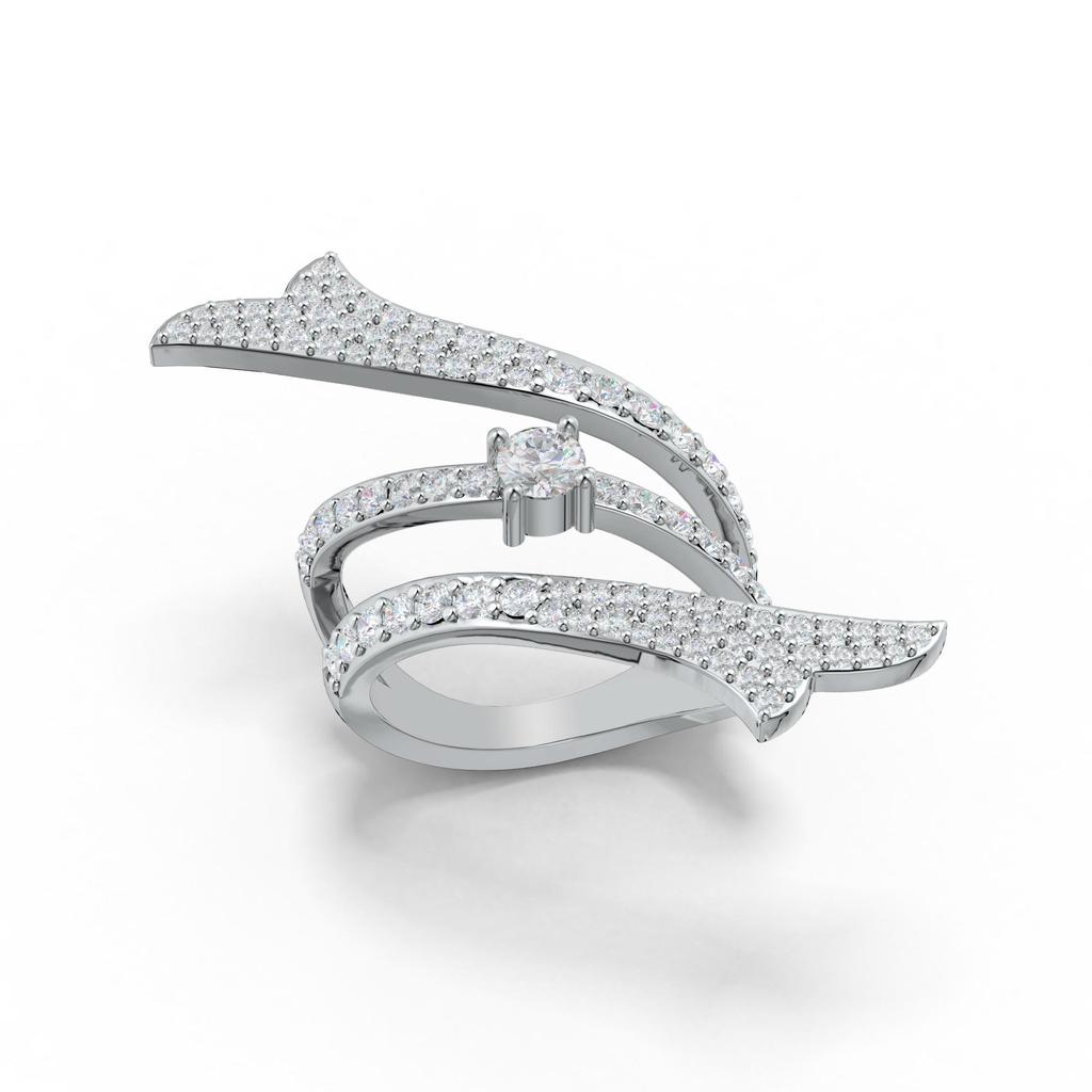 Задорное и энергичное кольцо-заявление из стерлингового серебра 925 пробы с муассанитом цвета D, ювелирное изделие для женщин